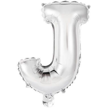 Mini Letter J Silver Foil Balloon N16 Packaged 33 cm x 25 cm