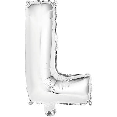 Mini Letter L Silver Foil Balloon N16 Packaged 34 cm x 21 cm