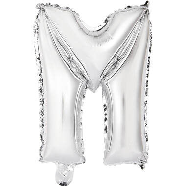 Mini Letter M Silver Foil Balloon N16 Packaged 34 cm x 26 cm