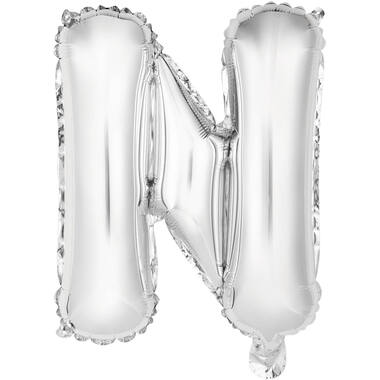 Mini Letter N Silver Foil Balloon N16 Packaged 36 cm x 25 cm