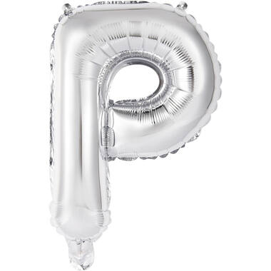 Mini Letter P Silver Foil Balloon N16 Packaged 35 cm x 24 cm