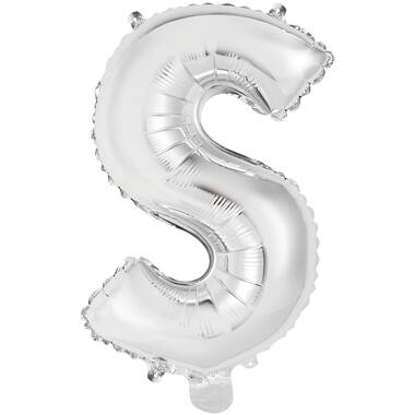 Mini Letter S Silver Foil Balloon N16 Packaged 33 cm x 21 cm