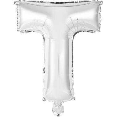 Mini Letter T Silver Foil Balloon N16 Packaged 34 cm x 27 cm