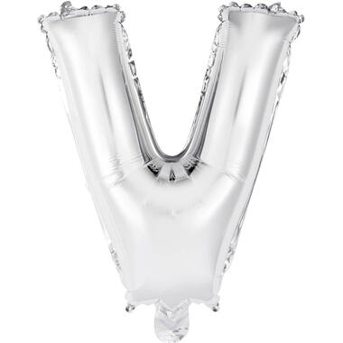 Mini Letter V Silver Foil Balloon N16 Packaged 35 cm x 30 cm
