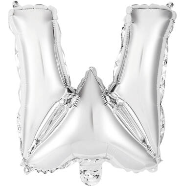 Mini Letter W Silver Foil Balloon N16 Packaged 30 cm x 30 cm