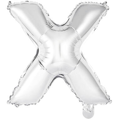 Mini Letter X Silver Foil Balloon N16 Packaged 35 cm x 33 cm
