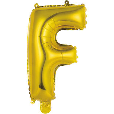 Mini Letter F Gold Foil Balloon N16 Packaged 32 cm x 20 cm