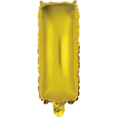 Mini Letter I Gold Foil Balloon N16 Packaged 33 cm x 14 cm