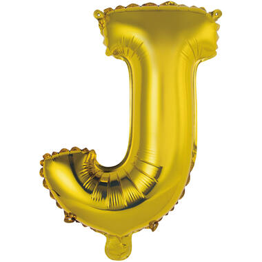 Mini Letter J Gold Foil Balloon N16 Packaged 33 cm x 25 cm