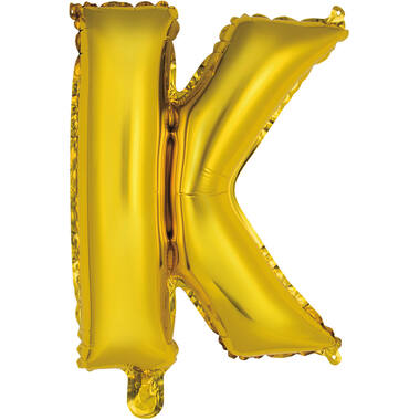 Mini Letter K Gold Foil Balloon N16 Packaged 36 cm x 27 cm