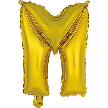 Mini Letter M Gold Foil Balloon N16 Packaged 34 cm x 26 cm