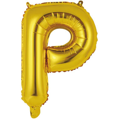 Mini Letter P Gold Foil Balloon N16 Packaged 35 cm x 24 cm