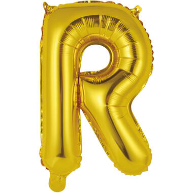 Mini Letter R Gold Foil Balloon N16 Packaged 36 cm x 23 cm