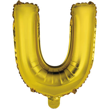 Mini Letter U Gold Foil Balloon N16 Packaged 31 cm x 27 cm