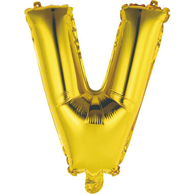 Mini Letter V Gold Foil Balloon N16 Packaged 35 cm x 30 cm