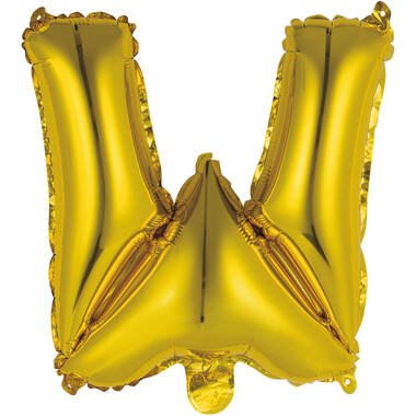 Mini Letter W Gold Foil Balloon N16 Packaged 30 cm x 30 cm