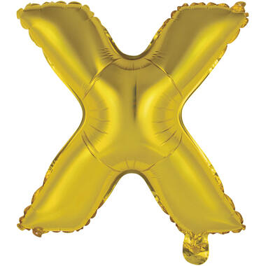 Mini Letter X Gold Foil Balloon N16 Packaged 35 cm x 33 cm