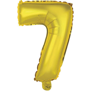 Mini Number 7 Gold Foil Balloon N16 Packaged 35 cm x 24 cm