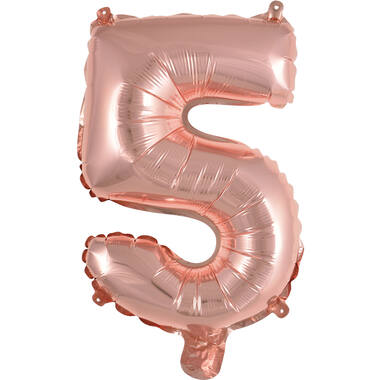 Mini Number 5 Rose Gold Foil Balloon N16 Packaged 34 cm x 22 cm