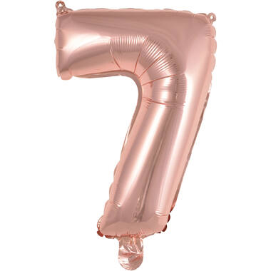 Mini Number 7 Rose Gold Foil Balloon N16 Packaged 35 cm x 24 cm