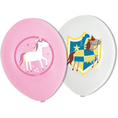 6 Latex Balloons Princess & Knight 27,5 cm/11'' 4C print
