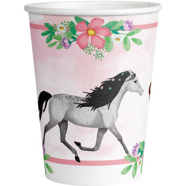 8 Cups Beautiful Horses Paper 250 ml