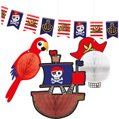 Decoration Kit (1 Flag Banner and 3 Honeycombs) Pirates Map