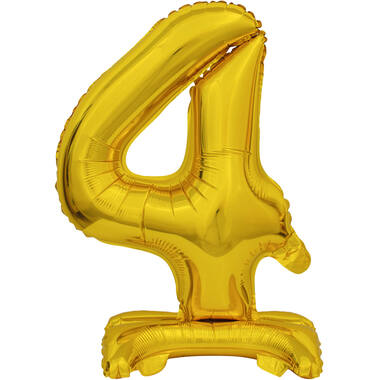 Mini Number 4 Gold Foil Balloon N16 Packaged 39 cm x 28 cm