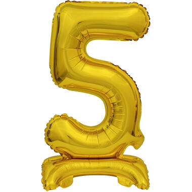 Mini Number 5 Gold Foil Balloon N16 Packaged 38 cm x 22 cm