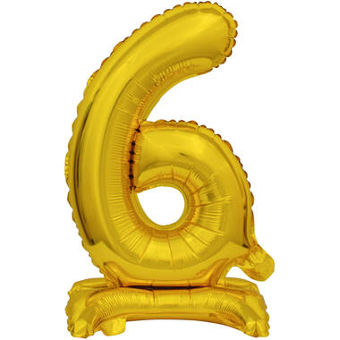 Mini Number 6 Gold Foil Balloon N16 Packaged 38 cm x 22 cm