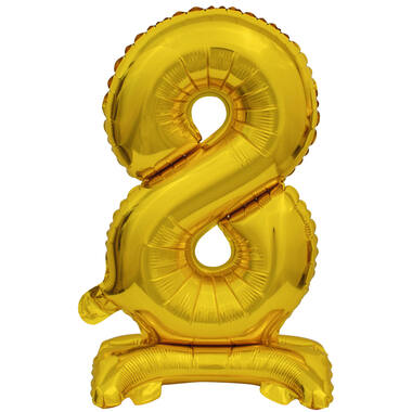 Mini Number 8 Gold Foil Balloon N16 Packaged 37 cm x 22 cm