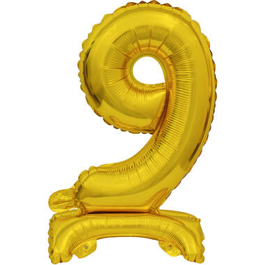 Mini Number 9 Gold Foil Balloon N16 Packaged 36 cm x 22 cm