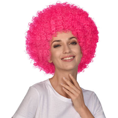 Costume Accessory Afro Wig Pink One Size