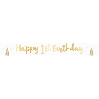 Letter Banner 1st Birthday Blue Ombre Paper Length 180 cm
