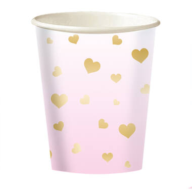 8 Cups 1st Birthday Pink Ombre Paper 250 ml