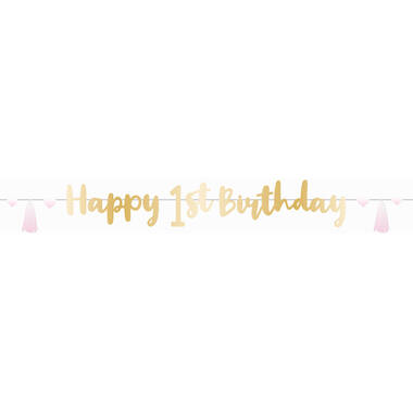 Letter Banner 1st Birthday Pink Ombre Paper Length 180 cm