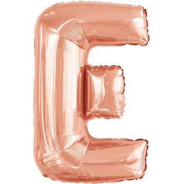 Large Letter E Rose Gold Foil Balloon N34 Packaged 88 cm x 56 cm