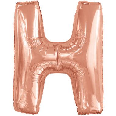 Large Letter H Rose Gold Foil Balloon N34 Packaged 85 cm x 67 cm
