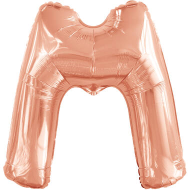 Large Letter M Rose Gold Foil Balloon N34 Packaged 83 cm x 69 cm