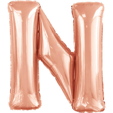 Large Letter N Rose Gold Foil Balloon N34 Packaged 83 cm x 79 cm