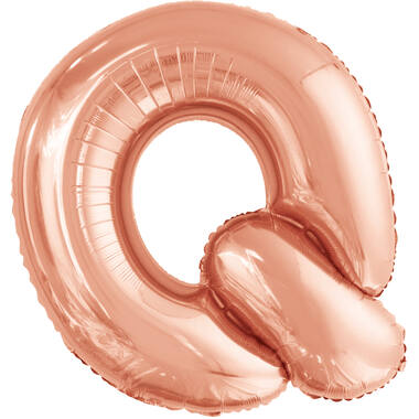 Large Letter Q Rose Gold Foil Balloon N34 Packaged 79 cm x 72 cm