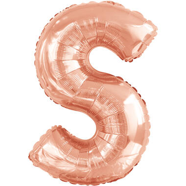 Large Letter S Rose Gold Foil Balloon N34 Packaged 83 cm x 55 cm