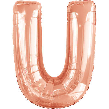 Large Letter U Rose Gold Foil Balloon N34 Packaged 83 cm x 65 cm