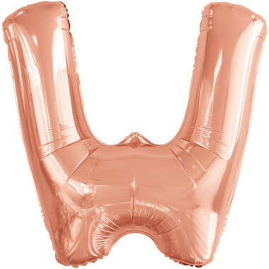 Large Letter W Rose Gold Foil Balloon N34 Packaged 83 cm x 79 cm