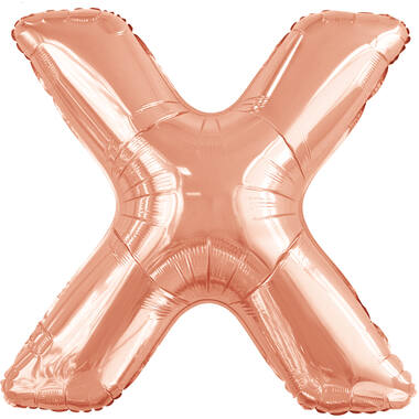 Large Letter X Rose Gold Foil Balloon N34 Packaged 82 cm x 81 cm