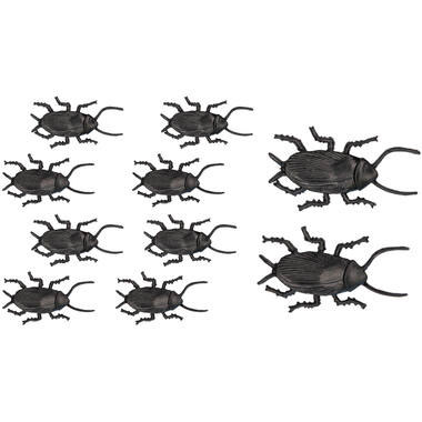 10 Cockroaches Brown Plastic Length 5 cm