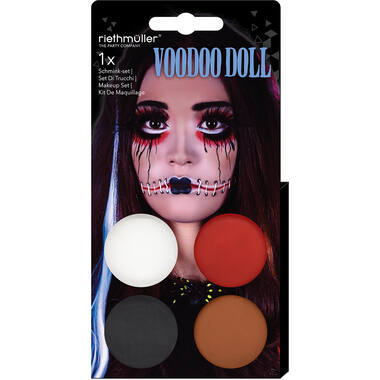 Aqua Kit Voodoo Doll (4 x Face Paint 3.5 g / 1 Brush)