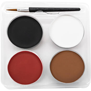 Aqua Kit Voodoo Doll (4 x Face Paint 3.5 g / 1 Brush)