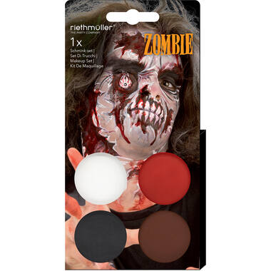 Aqua Kit Zombie (4 x Face Paint 3.5 g / 1 Brush)