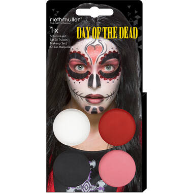 Aqua Kit Day Of The Dead (4 x Face Paint 3.5 g / 1 Brush)